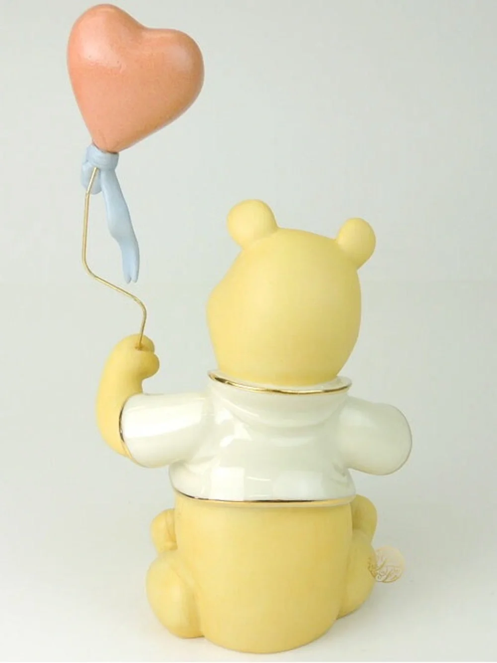 Lenox Yellow Bear Figurine with Pink Balloon and Gold-Trimmed Honey Pot